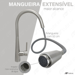 Torneira Monocomando Gourmet Extensível A...